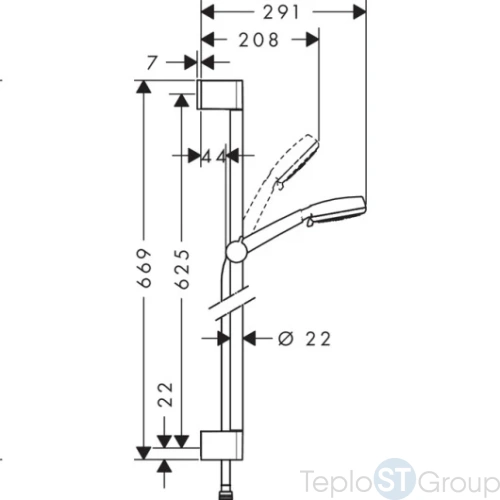 Душевой гарнитур Hansgrohe Crometta 100 Vario 26651400 белый/хром - купить с доставкой по России фото 4