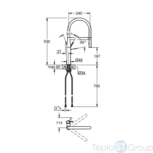 Смеситель для кухни с проф лейкой Grohe Essence 30294000 - купить с доставкой по России фото 3