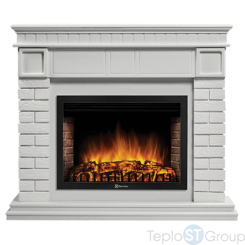 Портал Firelight Bricks 25U (угловой) камень белый, белая эмаль - купить оптом с доставкой по России