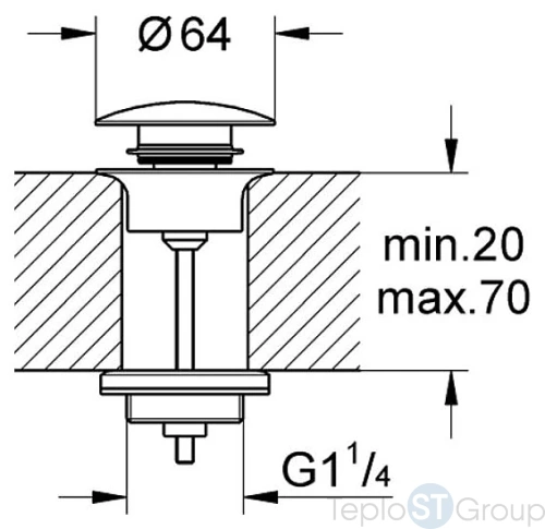 Донный клапан для раковины GROHE 65807GN0 холодный рассвет, матовый - купить с доставкой по России фото 2