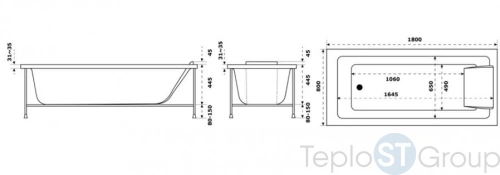 Акриловая ванна Jacob Delafon Sofa 180x80 E60516RU-00 - купить оптом у дилера TeploSTGroup по всей России ✅ ☎ 8 (800) 600-96-13 фото 3