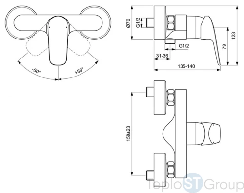 Смеситель для душа Ideal Standard Ceraflex B1720AA - купить с доставкой по России фото 3