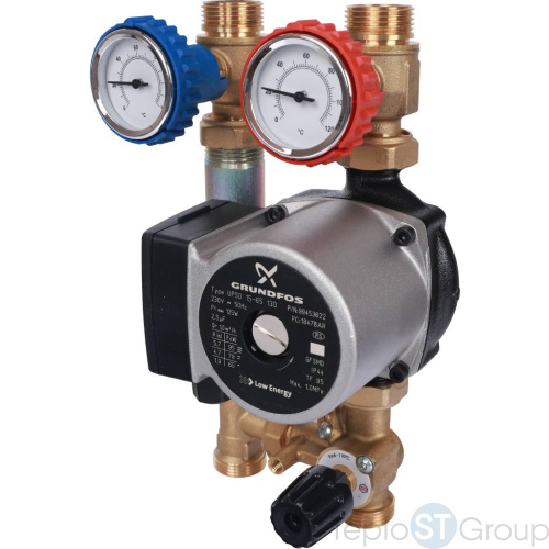 Stout SDG-0007 Насосная группа с 3-х ходовым приводным смесителем 3/4" с насосом Grundfos UPSO 15-65 130 - купить с доставкой по России фото 2