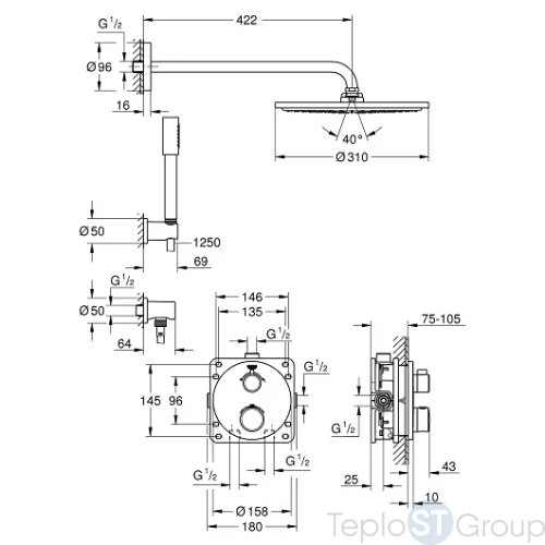 Душевая система Grohe Grohtherm 34731000 - купить с доставкой по России фото 2