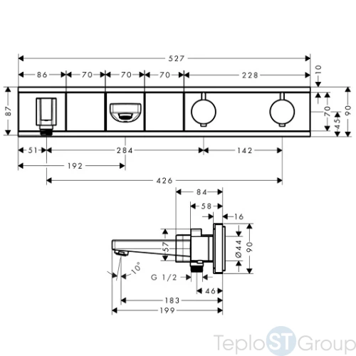 Термостат для ванны Hansgrohe RainSelect 15359600 черный хром - купить с доставкой по России фото 2