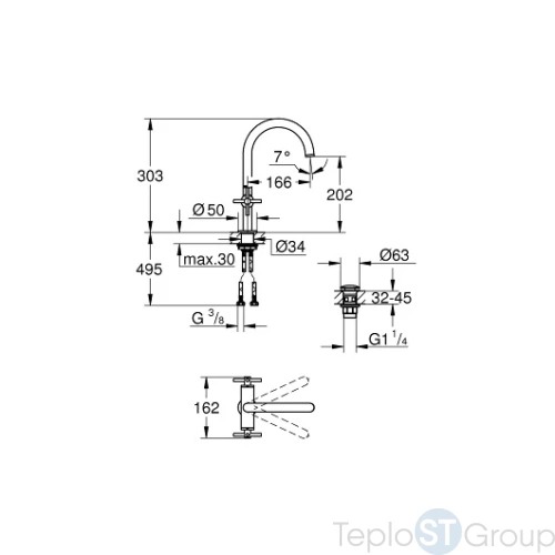 Смеситель для раковины Grohe Atrio New 21019003 - купить оптом у дилера TeploSTGroup по всей России ✅ ☎ 8 (800) 600-96-13 фото 3