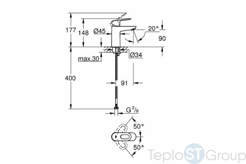 Смеситель для раковины Grohe BauLoop 23337000 - купить оптом у дилера TeploSTGroup по всей России ✅ ☎ 8 (800) 600-96-13 фото 2