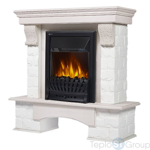 Портал Firelight Forte Classic камень белый, шпон беленый дуб - купить оптом с доставкой по России фото 2