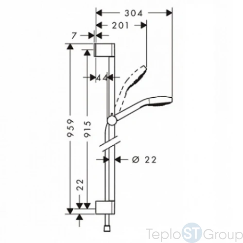 Душевой набор Multi со штангой 90 см Hansgrohe Croma Select S 26570400 белый/хром - купить оптом у дилера TeploSTGroup по всей России ✅ ☎ 8 (800) 600-96-13 фото 5