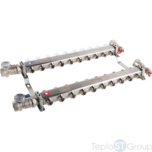 Rommer RMS-3210-000010 Rommer Коллектор из нержавеющей стали в сборе без расходомеров 10 вых. - купить оптом с доставкой по России фото 3