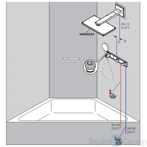 Термостат Hansgrohe RainSelect 15355600 для 2 потребителей, черный хром - купить с доставкой по России фото 3