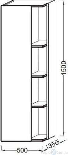 Шкаф-пенал Jacob Delafon Terrace 50x150 L EB1179G-M61 черный матовый - купить с доставкой по России фото 2