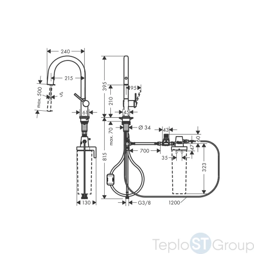 Смеситель для кухни Hansgrohe Aqittura M91 76803670 с подключением к фильтру - купить с доставкой по России фото 3