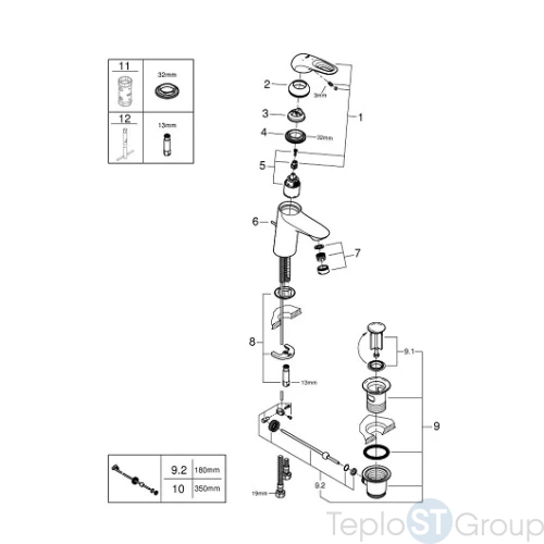 Смеситель для раковины Grohe Eurostyle 2015 23374003 - купить оптом у дилера TeploSTGroup по всей России ✅ ☎ 8 (800) 600-96-13 фото 4