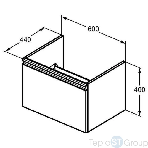 Тумба с раковиной Ideal Standard Tesi T351001+T0046OV, белая - купить с доставкой по России фото 2