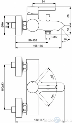 Смеситель для ванны Ideal Standard Ceraline BC199U5 белый хром - купить с доставкой по России фото 3