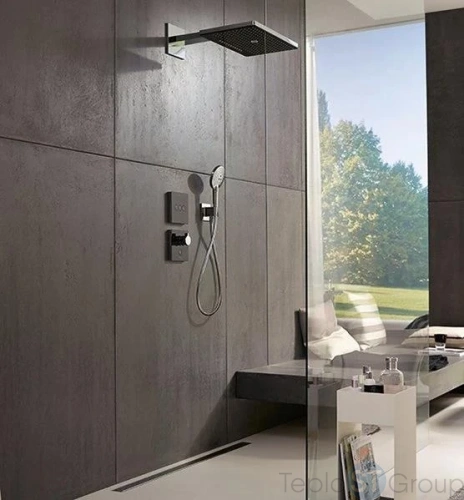 Верхний душ Hansgrohe Rainmaker Select 460 3jet 24007600 с держателем, черный хром - купить с доставкой по России фото 6