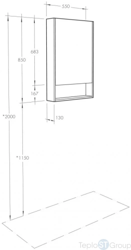 Шкаф-зеркало Акватон Сканди 55x85 1A252102SDB20 - купить с доставкой по России фото 2