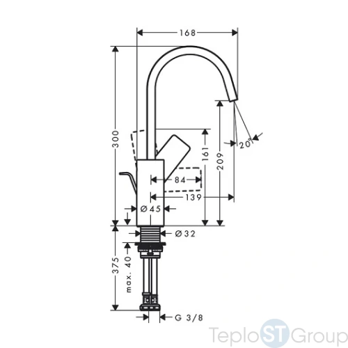 Смеситель для раковины Hansgrohe Vivenis 210 75030670 с донным клапаном push open, матовый черный - купить с доставкой по России фото 3