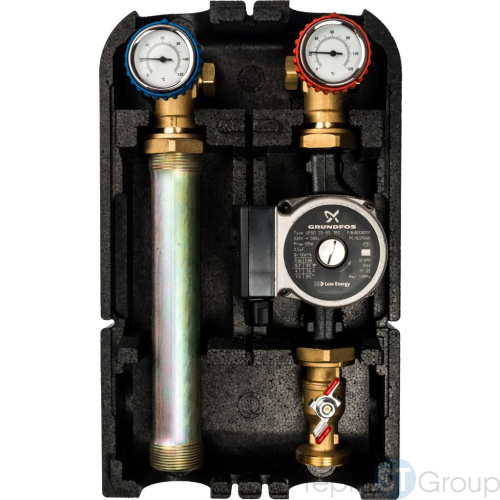 Stout SDG-0001 Насосная группа с прямым контуром 1" с насосом Grundfos UPSO 25-65 в теплоизоляции - купить с доставкой по России