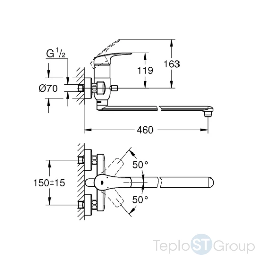 GROHE Eurosmart New 23992003 Смеситель для ванны с длинным изливом - купить оптом у дилера TeploSTGroup по всей России ✅ ☎ 8 (800) 600-96-13 фото 3