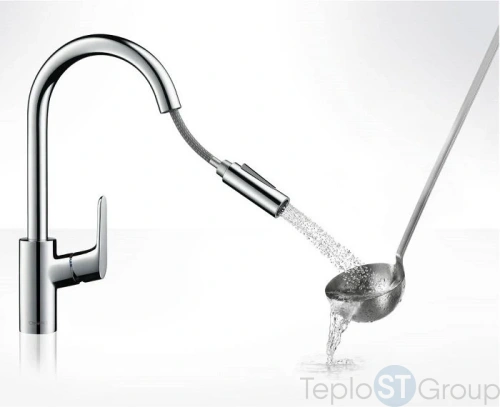 Смеситель для кухни Hansgrohe Focus хром 31815000 - купить оптом у дилера TeploSTGroup по всей России ✅ ☎ 8 (800) 600-96-13 фото 2