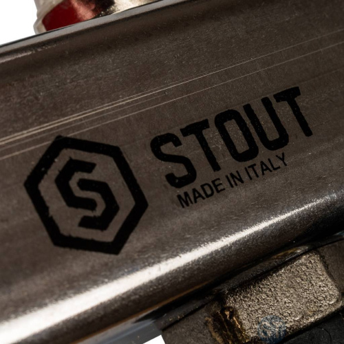 Stout Коллектор из нержавеющей стали с расходомерами, с клапаном вып. воздуха и сливом 7 вых. - купить с доставкой по России фото 2