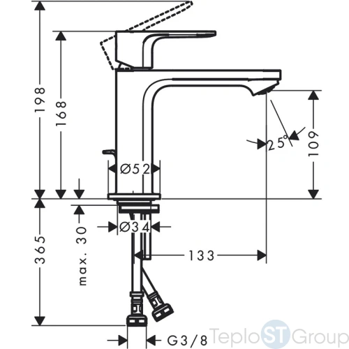 Смеситель для раковины Hansgrohe Rebris 72517670 - купить с доставкой по России фото 3