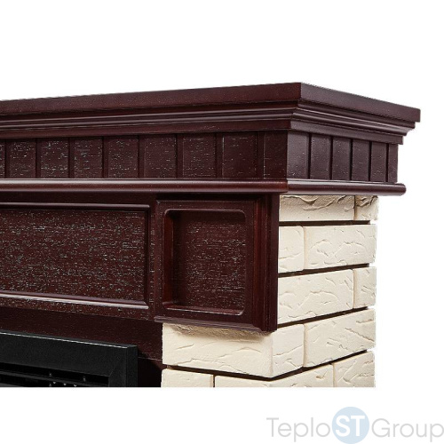Портал Firelight Bricks 25 камень бежевый, шпон темный дуб - купить оптом с доставкой по России фото 2