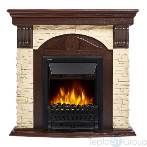 Портал Firelight Torre Classic камень слоновая кость, шпон темный дуб - купить оптом с доставкой по России