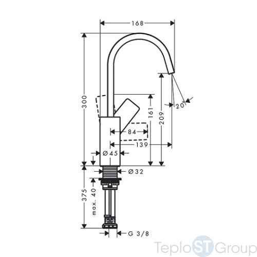 Смеситель для раковины Hansgrohe Vivenis 210 75032000 c поворотным изливом - купить с доставкой по России фото 3