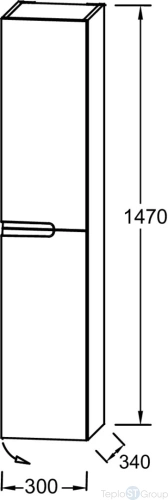 Шкаф - колонна Jacob Delafon Nona 147х34 см EB1892RRU-442 шарниры справа, глянцевый серый антрацит - купить с доставкой по России фото 3