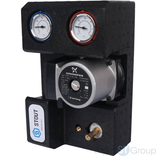 Stout SDG-0007 Насосная группа с 3-х ходовым приводным смесителем 3/4" с насосом Grundfos UPSO 15-65 130 - купить с доставкой по России