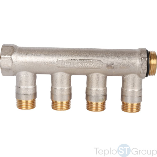 Stout SMB 6210 341204 Stout Коллектор с шаровыми кранами 3/4 , 4 отвода 1/2 (красные ручки) - купить оптом с доставкой по России фото 4