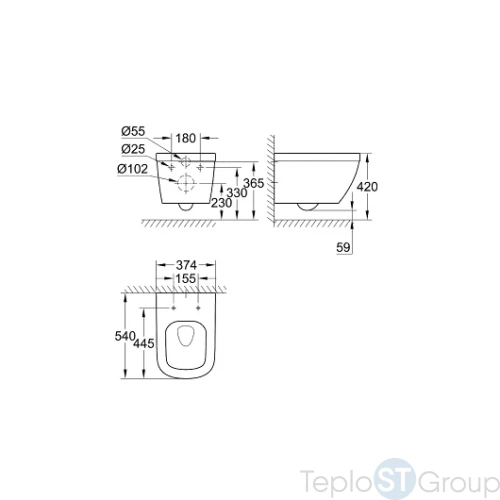 Унитаз подвесной Grohe Euro Ceramic 39328000 - купить с доставкой по России фото 3