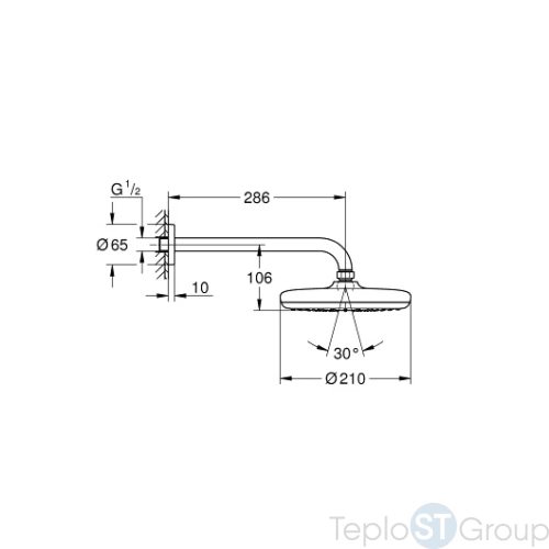 Верхний душ Grohe Tempesta 26412000 хром - купить оптом у дилера TeploSTGroup по всей России ✅ ☎ 8 (800) 600-96-13 фото 2