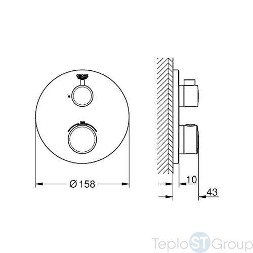 Термостатический смеситель для душа GROHE Grohtherm 24075000 хром - купить с доставкой по России фото 3