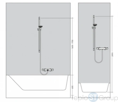 Душевой набор Multi со штангой 90 см Hansgrohe Croma Select S 26570400 белый/хром - купить оптом у дилера TeploSTGroup по всей России ✅ ☎ 8 (800) 600-96-13 фото 4