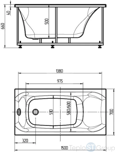 Акриловая ванна Aquatek Альфа 150 ALF150-0000031 без гидромассажа, с фронтальным экраном (слив слева) - купить с доставкой по России фото 3