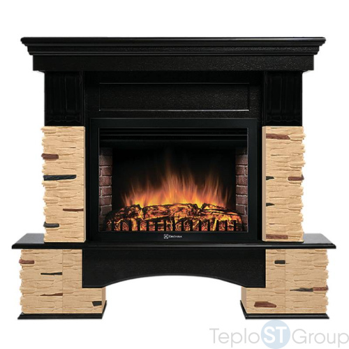 Портал Firelight Pietra Nuovo 30 камень сланец натуральный, шпон темный дуб - купить оптом с доставкой по России