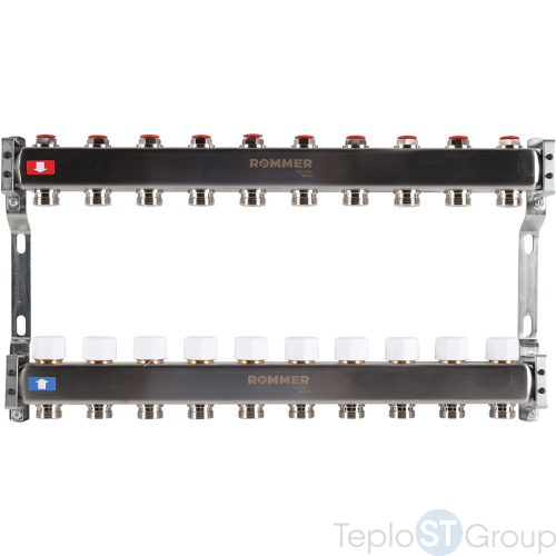 Rommer RMS-3200-000010 Rommer Коллектор из нержавеющей стали без расходомеров 10 вых. - купить с доставкой по России