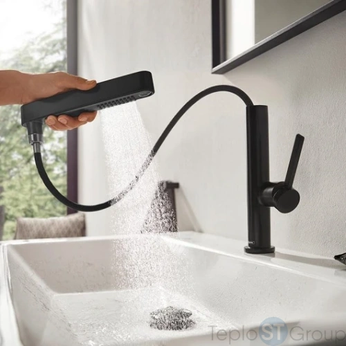 Смеситель для раковины Hansgrohe Finoris 230 76063670, матовый черный - купить с доставкой по России фото 5