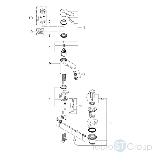 Смеситель для раковины Grohe Eurostyle 33552002 - купить оптом у дилера TeploSTGroup по всей России ✅ ☎ 8 (800) 600-96-13 фото 4