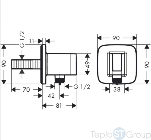 Шланговое подсоединение Hansgrohe FixFit Q 26887340 с держателем - купить с доставкой по России фото 2