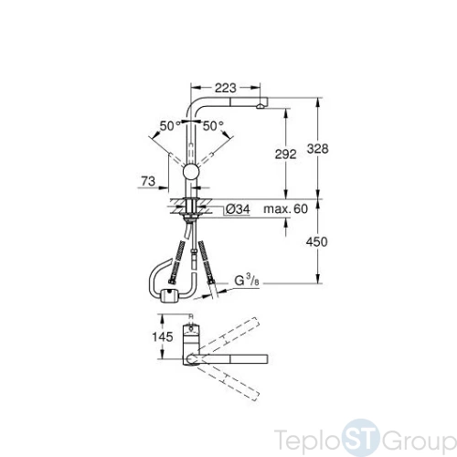 Смеситель для кухни Grohe Minta 32168000 - купить оптом у дилера TeploSTGroup по всей России ✅ ☎ 8 (800) 600-96-13 фото 4