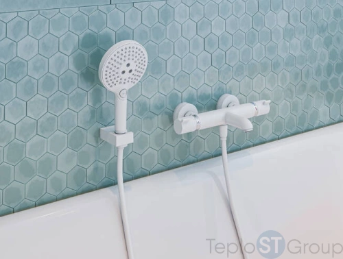 Излив на ванну Hansgrohe Exafill S с набором для слива и перелива (внешняя часть) матовый белый (58117700) - купить с доставкой по России фото 2