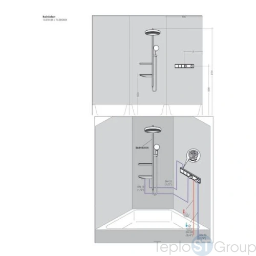 Термостат для ванны Hansgrohe RainSelect на 2 потребителя 15380700 - купить с доставкой по России фото 3