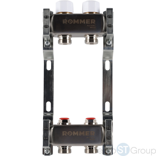 Rommer RMS-3200-000002 Rommer Коллектор из нержавеющей стали без расходомеров 2 вых. - купить оптом с доставкой по России