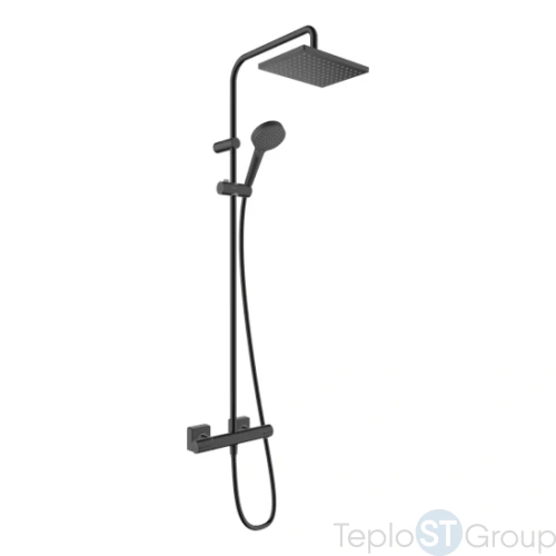 Душевая стойка Hansgrohe Vernis Shape Showerpipe 230 1jet 26286670 с термостатом, черный матовый - купить с доставкой по России