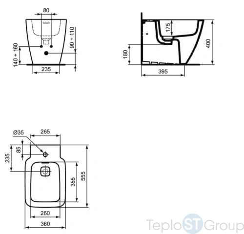 Биде напольное Ideal Standard Strada T456701 - купить с доставкой по России фото 2